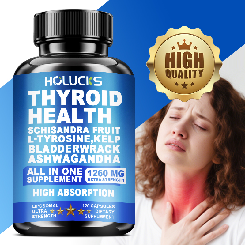 Health With Wellness - 甲状腺健康複合サプリメント、甲状腺機能サポート、エネルギー、集中力、免疫力向上、全体的な健康のため