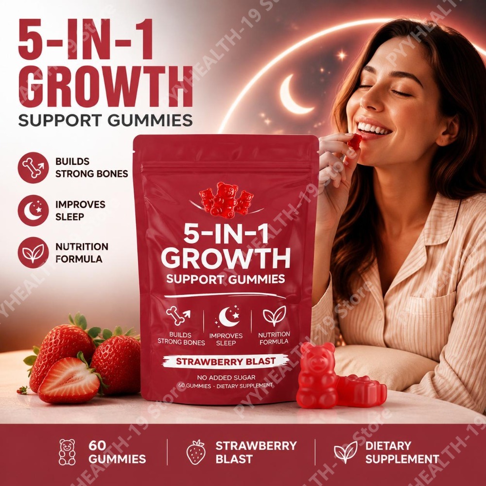 Health Wellness Gummies - ビタミンK2、D3、カルシウム、マグネシウム配合の栄養グミ、骨の健康とリラックス、睡眠のウェルネスサポート、大人向け60粒入り