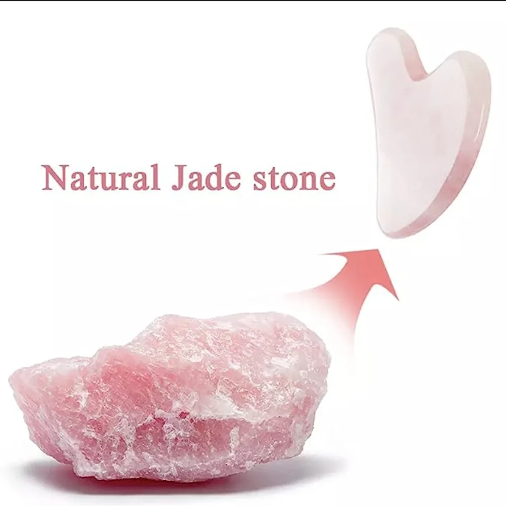 Jade Gua Sha Tool - ローズクォーツ グアシャ フェイスマッサージャー用 スキンスクレイピング グアシャ リフティング