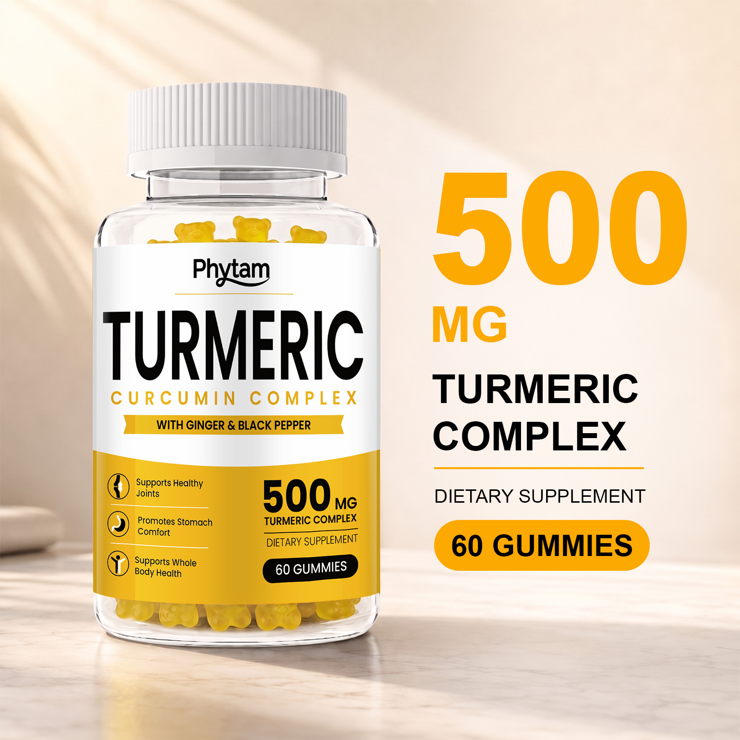 Health Wellness Gummies - ターメリック・クルクミン・グミ（ジンジャーとブラックペッパー配合）は、健康的な関節の健康、心臓血管の健康、そして全体的な身体の健康をサポートするサプリメントです。