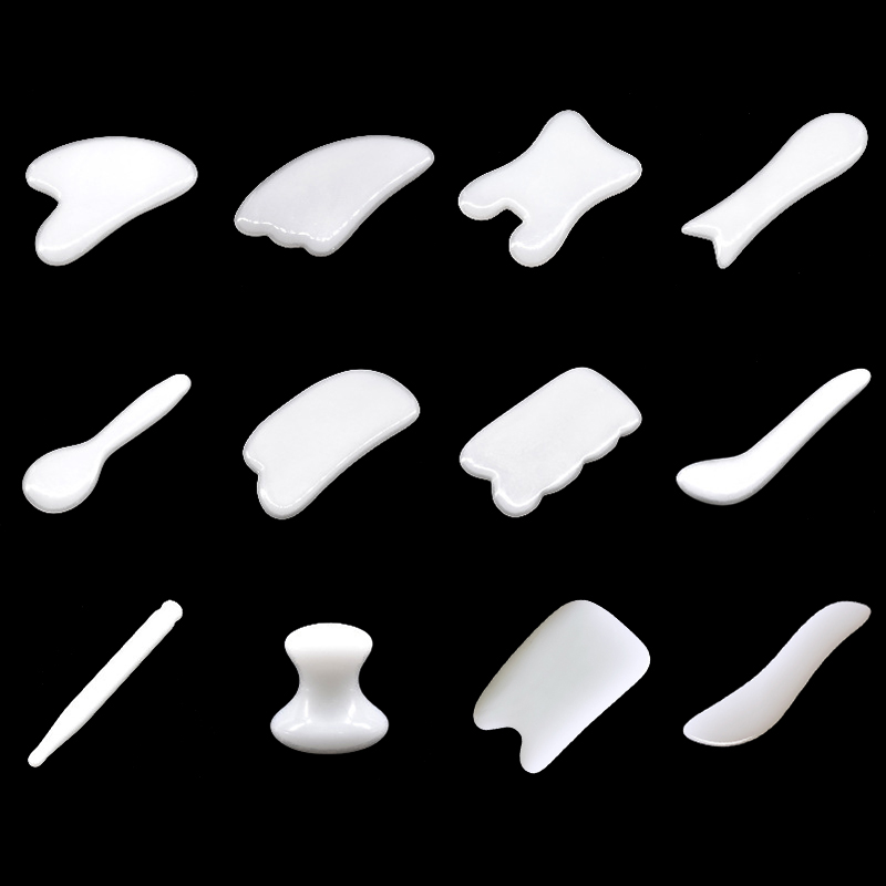 Jade Gua Sha Tool - 天然の翡翠シャボード,石のスクラップブマッサージャー,ガッシュ,スパ,スキンケア用