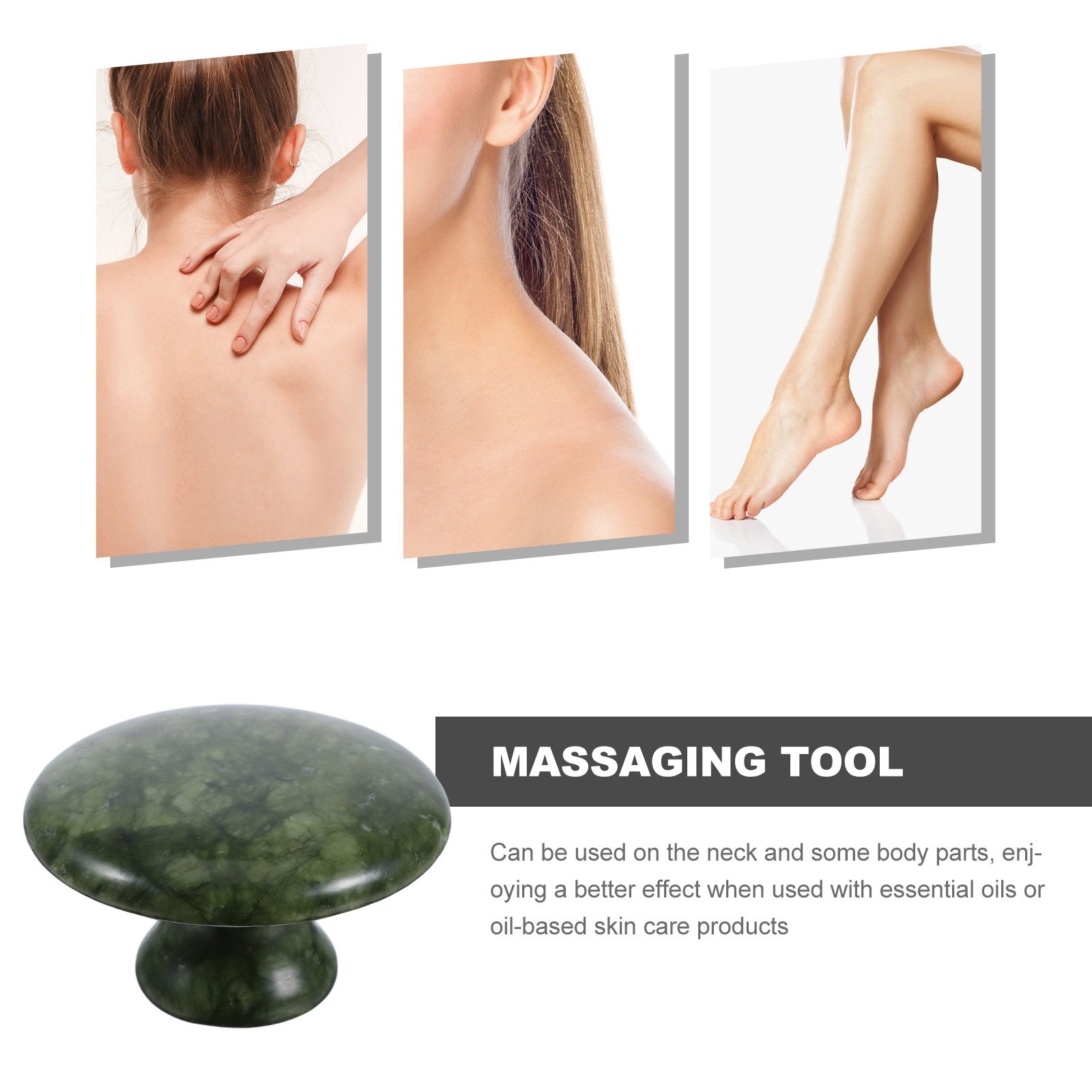 きのこ型翡翠マッサージストーン滑らかな質感のグアシャフェイシ - Jade Gua Sha Tool のレビューと価格