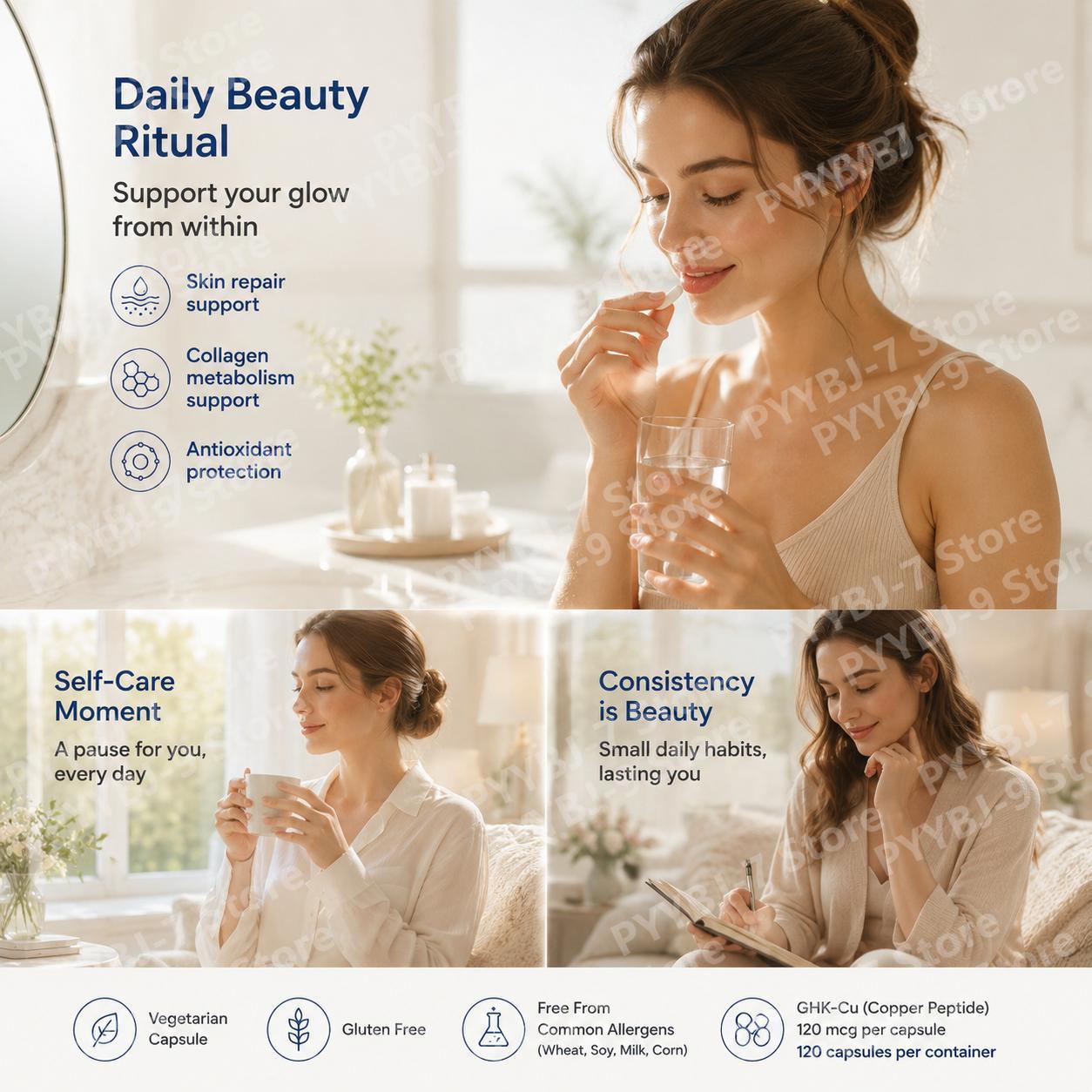GHK-Cu銅ペプチドサプリメントカプセル（肌の健康サポート - Health With Wellness のレビューと価格