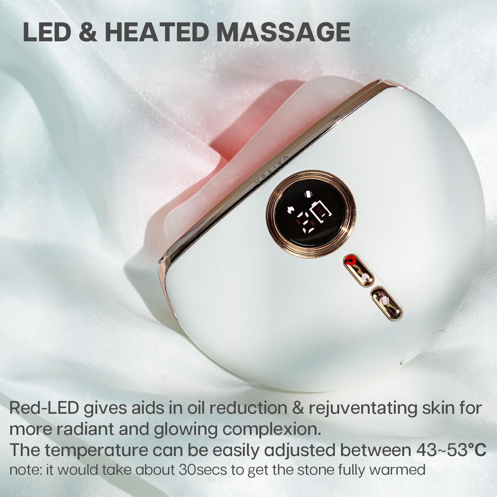電気翡翠石フェイシャルマッサージャー,熱と振動を備えたグアシ - Jade Gua Sha Tool のレビューと価格