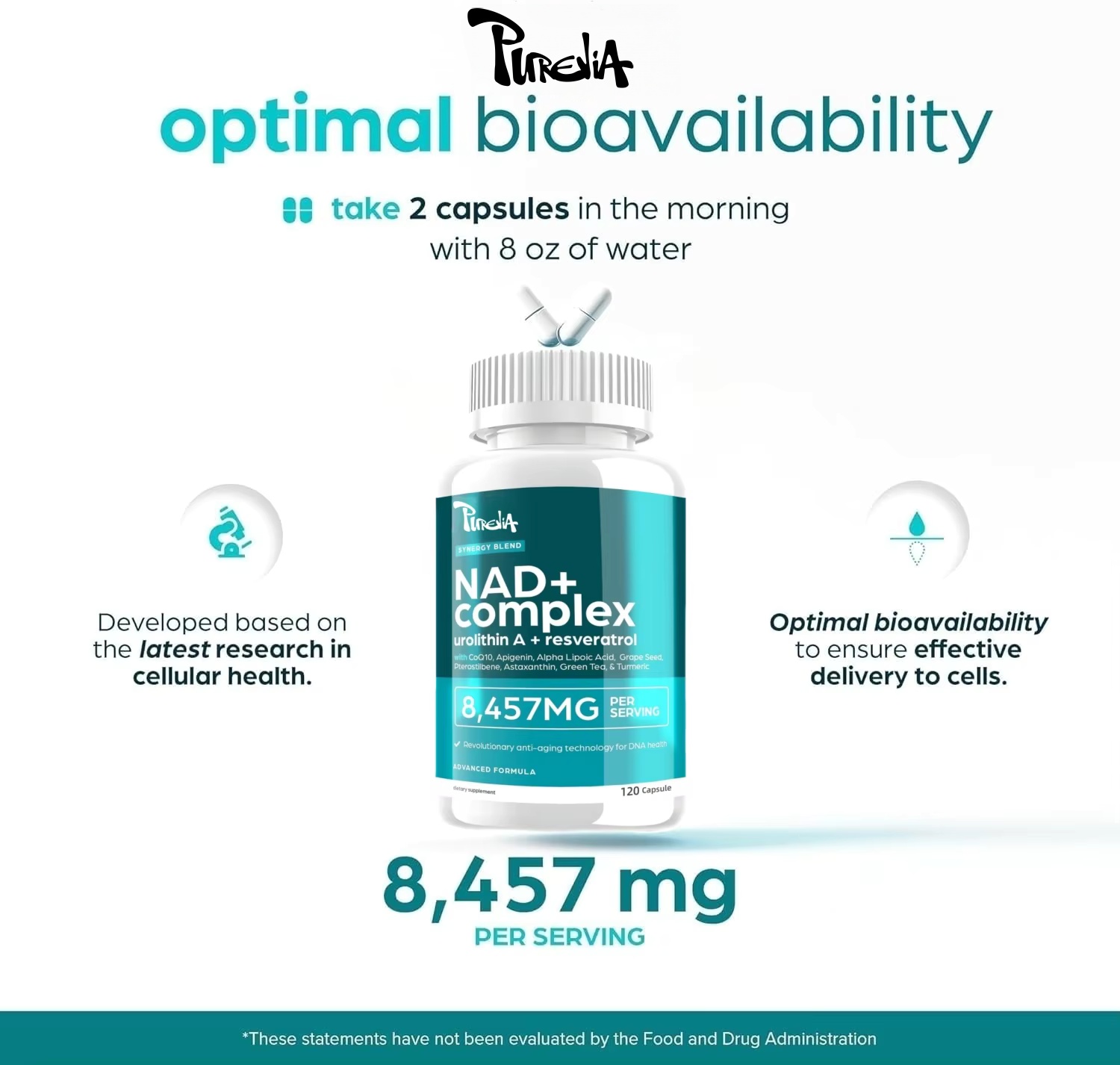 NADプラスサプリメント - 自然エネルギー、細胞の健康、ア - Health With Wellness のレビューと価格