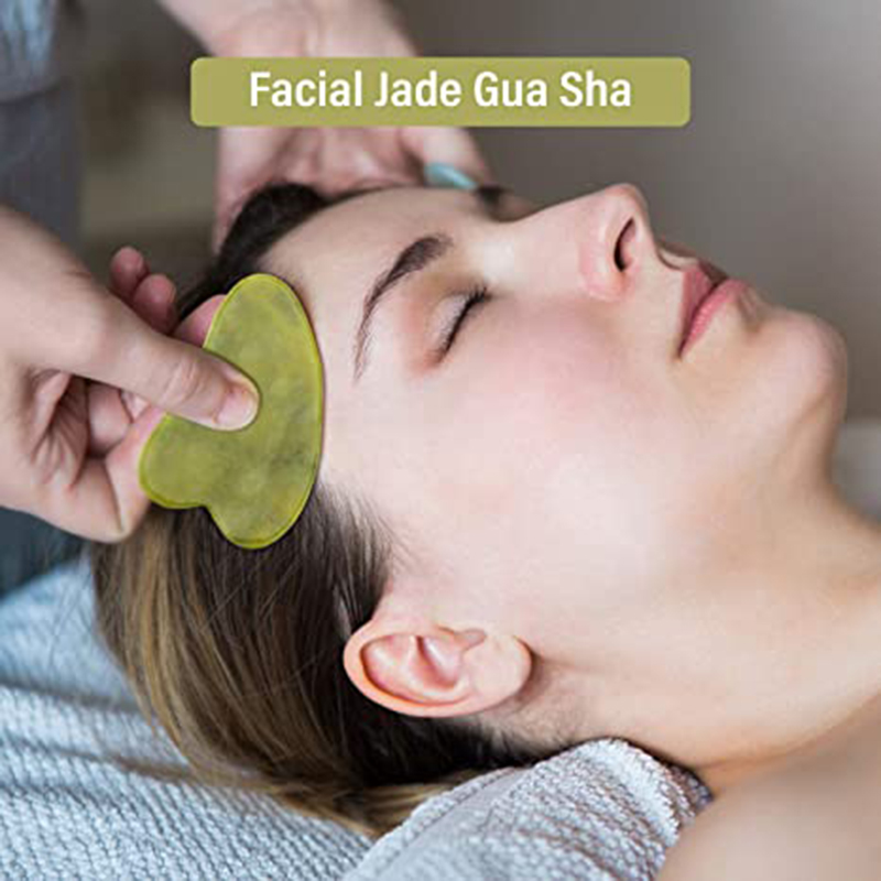 天然翡翠ローラーかっさマッサージセットかっさボードコームガッ - Jade Gua Sha Tool のレビューと価格