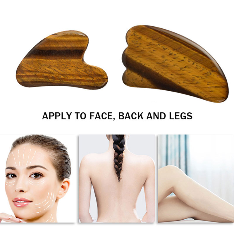 天然タイガーアイ翡翠ローラーカシャ美しいマッサージフェイシャ - Jade Gua Sha Tool のレビューと価格