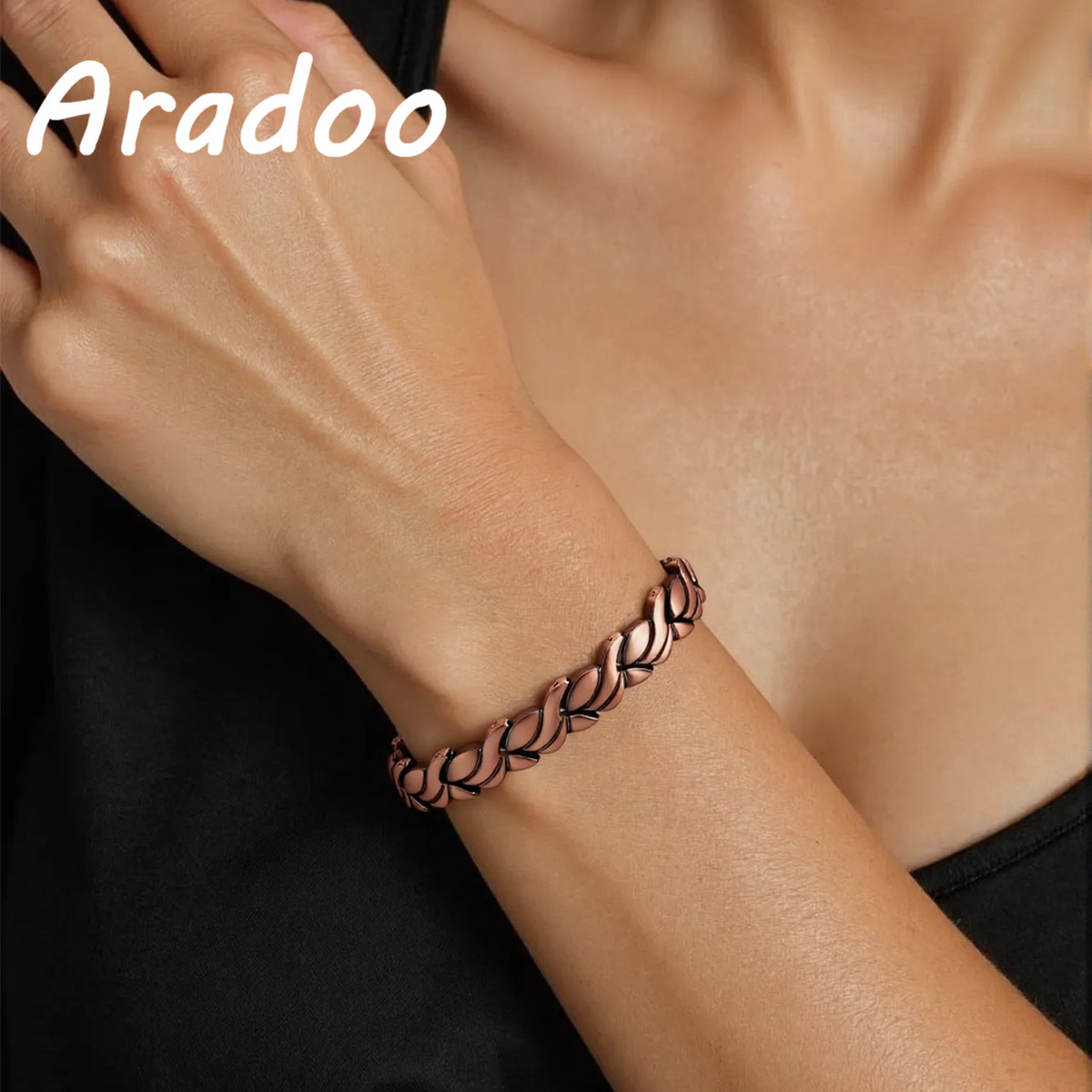 ARADOO 女性用純銅磁気ブレスレット – 99.99%  - Health Wellness Bracelet のレビューと価格