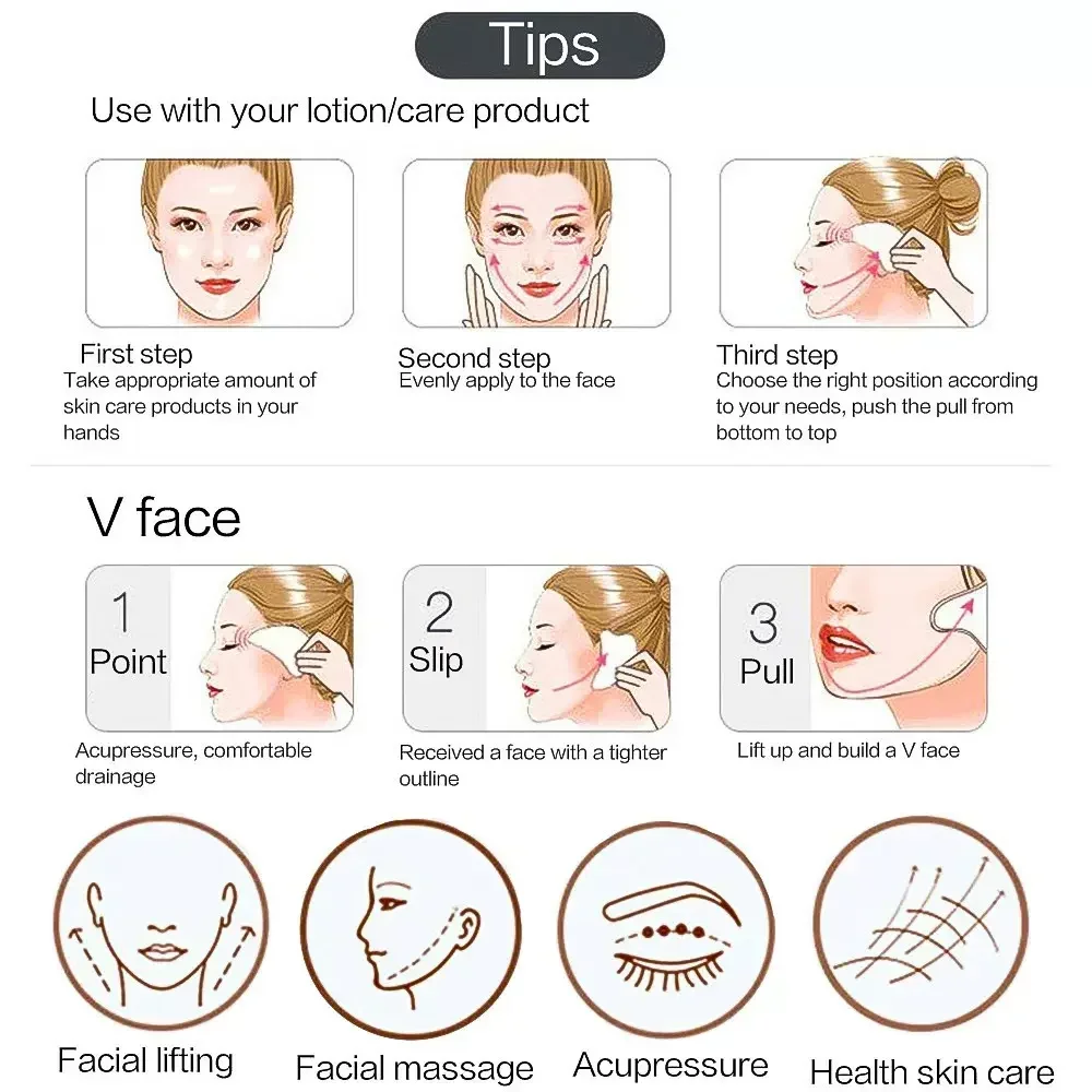 3 個かっさスクレーパーボードローラーマッサージかっさ顔首皮 - Jade Gua Sha Tool のレビューと価格