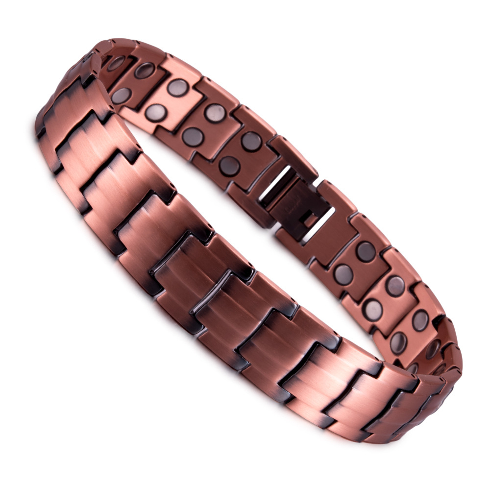 プレミアム赤銅磁気療法ブレスレット（男性用） |   健康エ - Health Wellness Bracelet のレビューと価格