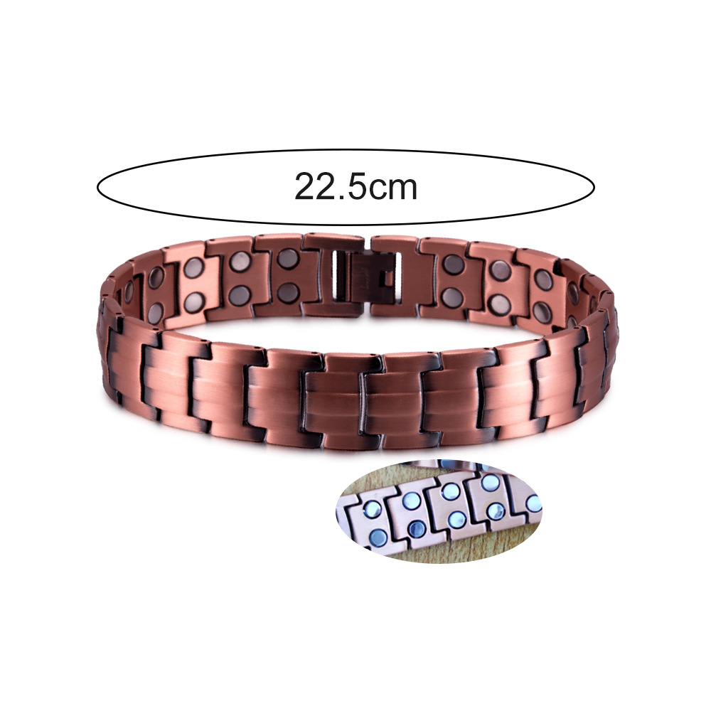 プレミアム赤銅磁気療法ブレスレット（男性用） |   健康エ - Health Wellness Bracelet のレビューと価格