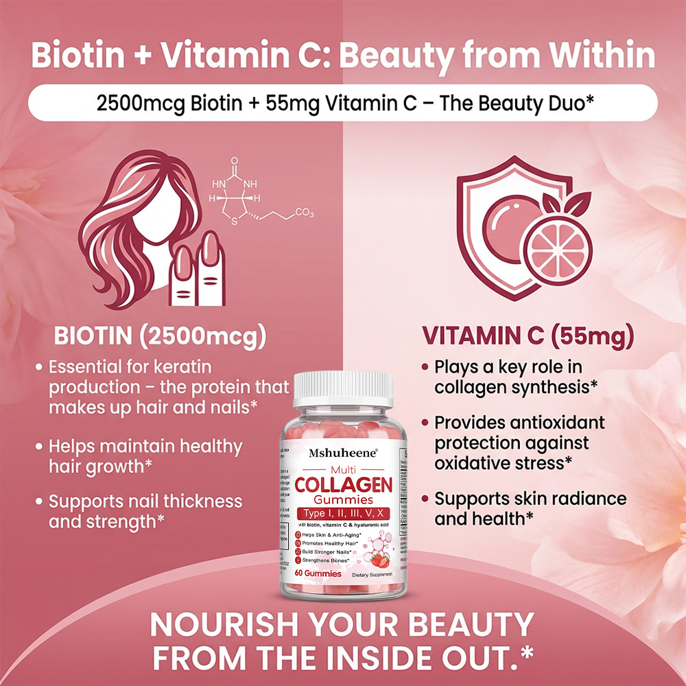 コラーゲン複合グミ、ビオチン＆ビタミンC配合、肌、髪、爪、関 - Health Wellness Gummies のレビューと価格