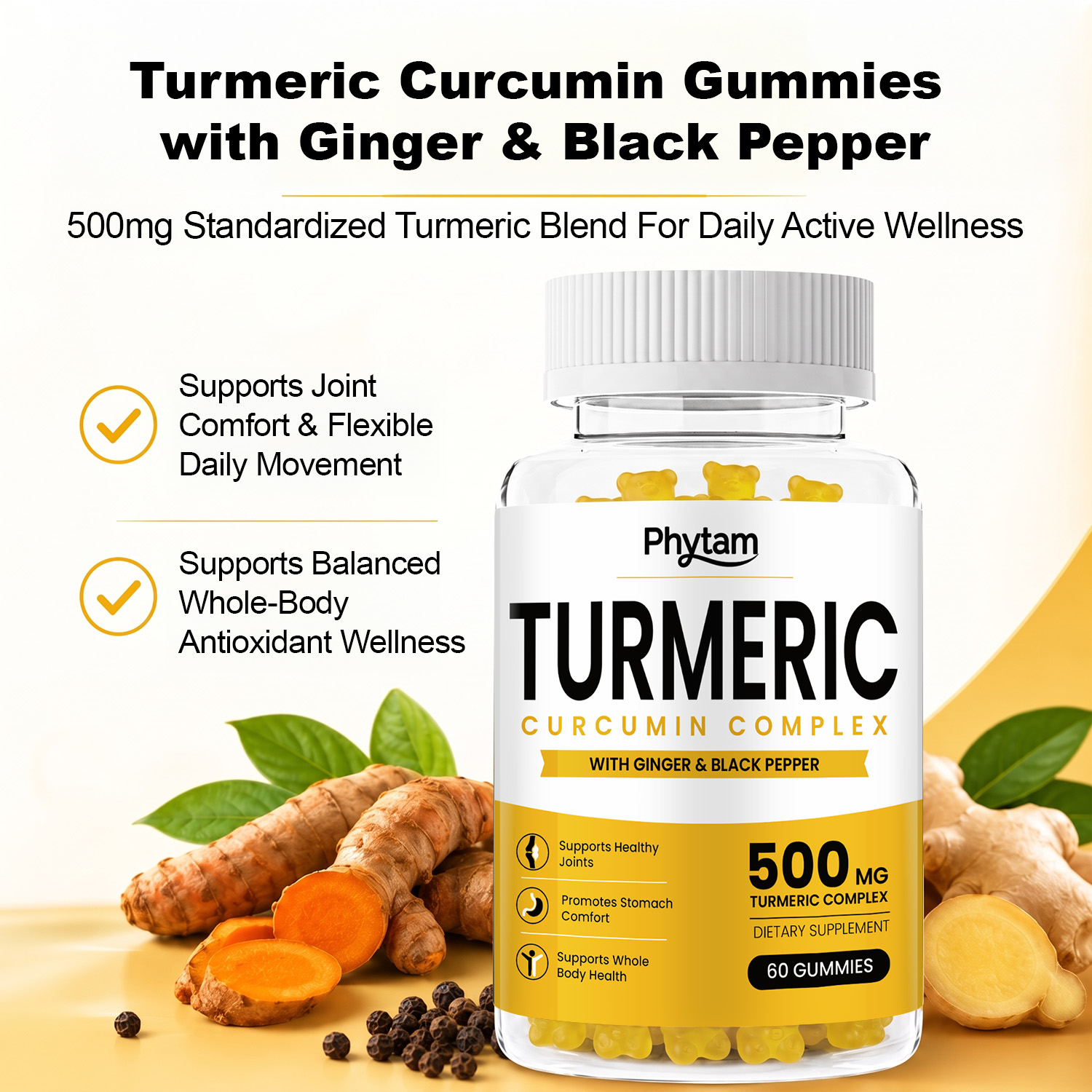 ターメリック・クルクミン・グミ（ジンジャーとブラックペッパー - Health Wellness Gummies のレビューと価格